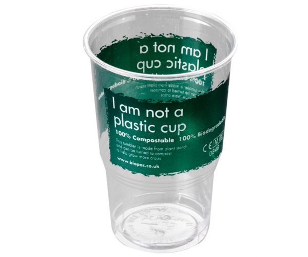 10oz/285ml Biodegradable Half Pint (CE) with Eco Message - PLA - Case of 2100
