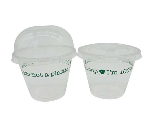 Flat Lid to fit cups 1009/1010/1011 (with straw hole) - PLA - Case of 1000