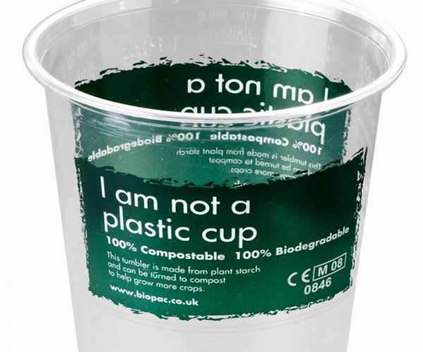 20oz/570ml Biodegradable Pint (CE) with Eco Message - PLA - Case of 960