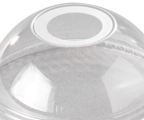Domed Lid to fit 12oz/16oz/20oz cups (with straw hole) - PLA - Case of 1000
