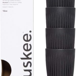 Huskee 12oz Cup - Charcoal or Natural Colour x4