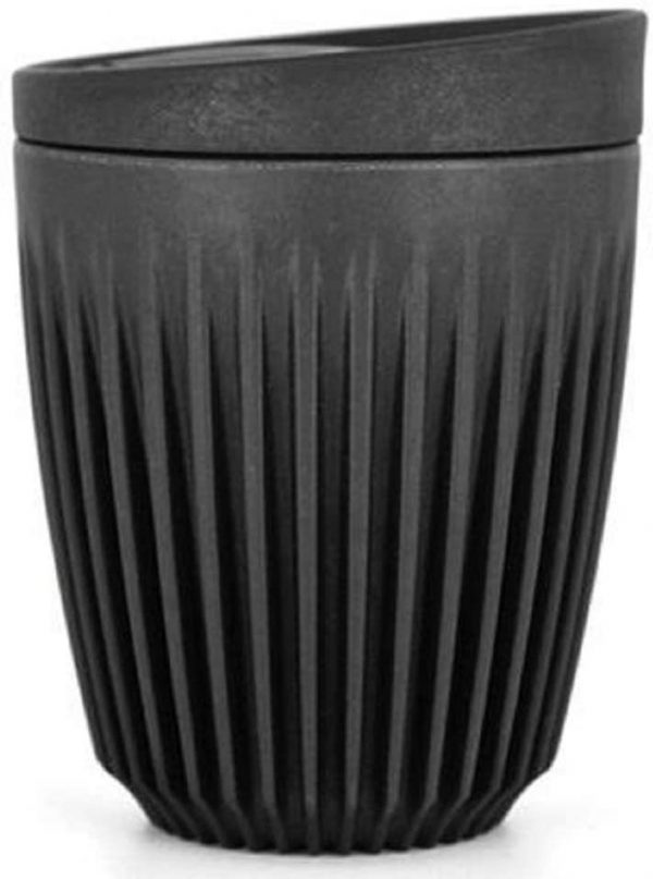 Huskee 8oz Cup and Lid - Charcoal or Natural Colour