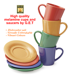 Melamine Cups and Saucers